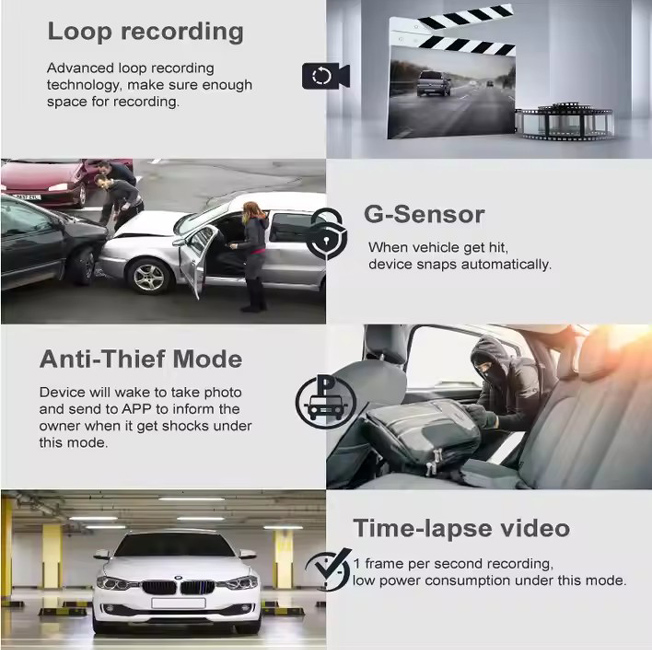 Dual Camera 4g Dashcam MDVR BK6MZ 2CH 1080P Dash Cam Mini HD Professional Driving Recorder