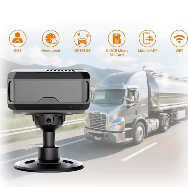 Truck Driving Safety Monitoring System GPS & Wifi-enabled DMS Dash Camera for Tanker Transport Driver Security Camera Solution